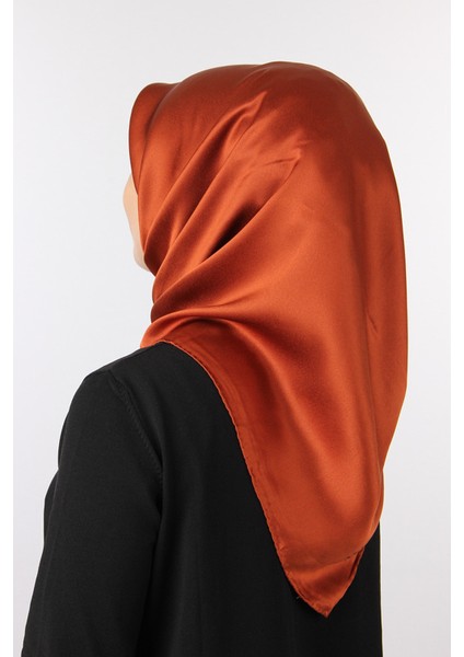 Kiremit Aker Taşlanmış Düz Ipek Eşarp 7747758 - 365