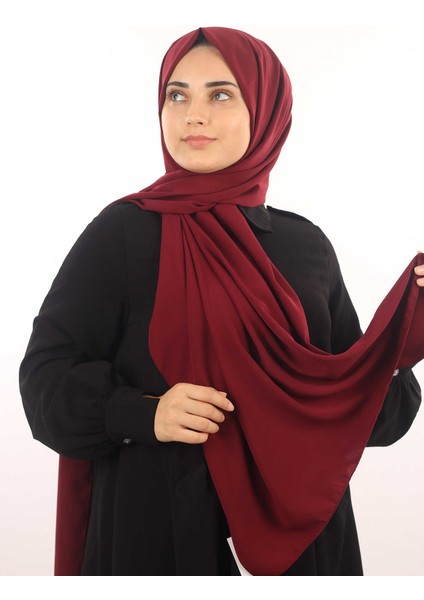 Bordo Sima Medine Ipeği Şal