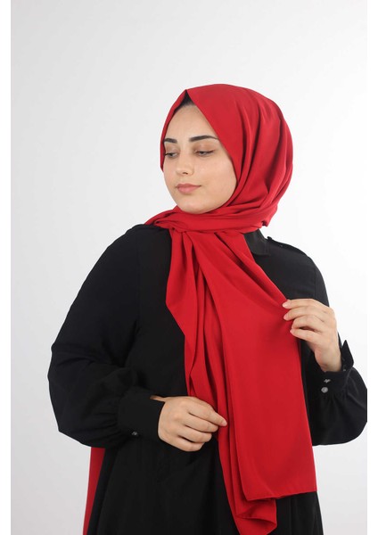 Kırmızı Sima Medine Ipeği Şal