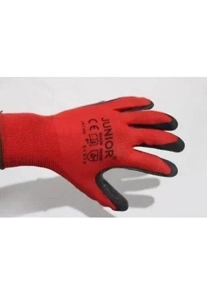 Junior Kırmızı Siyah Nitril Eldiven
