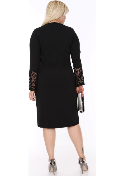 Ispanyol Kol Siyah Elbise 4D-88249 fırsatları