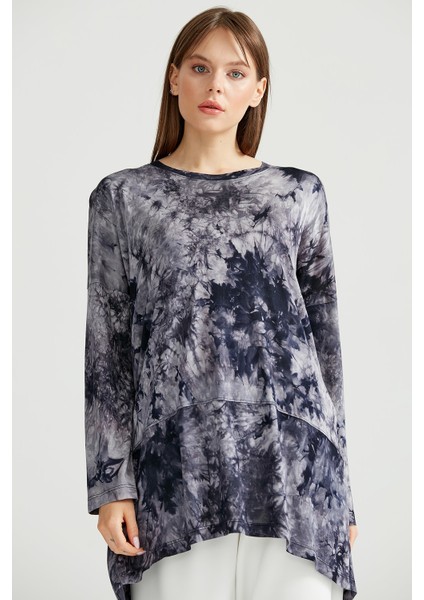 Batik Desenli Tunik Antrasit