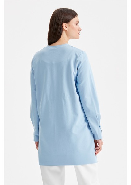Ribana Detaylı Sweat Tunik Mavi