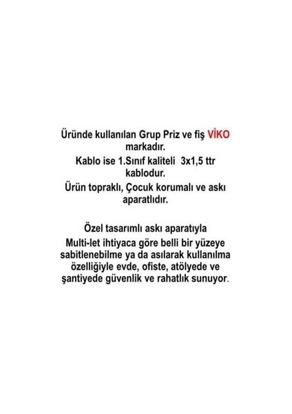 Ekonomik Siyah 2'li Topraklı Çocuk Korumalı Grup Priz 20 Metre Kablo modelleri