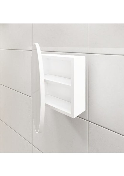 Oval Aynalı Banyo Dolabı