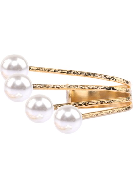 Kadın Altın Renk Kaplama Inci Detaylı Tasarım Yüzük