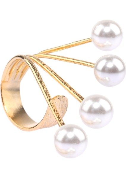 Kadın Altın Renk Kaplama Inci Detaylı Tasarım Yüzük fırsatları