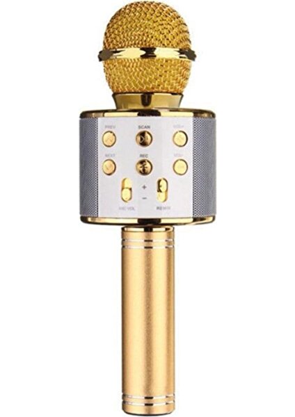 WS-858 Gold Bluetoot Karaoke Mikrofon