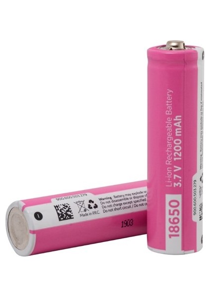 3.7V 18650 1200 Mah Li-Ion Şarjlı Pil Başlı