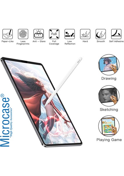 Samsung Galaxy Tab S7 Plus T970 T976 Paper Like Kağıt Hissi Veren Mat Ekran Koruyucu