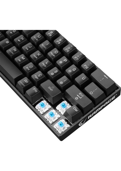 KB-RX63 B-ATOM Siyah Bluetooth RGB Backlight Blue Switch Mekanik Q 63 Tuşlu Mini Gaming Oyuncu Klavyesi