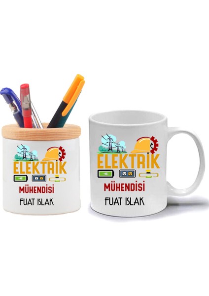 Elektirik Mühendisi Kupa Bardak ve Kalemlik Hediye Seti