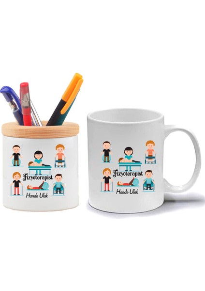 Fizyoterapist Kupa Bardak ve Kalemlik Hediye Seti