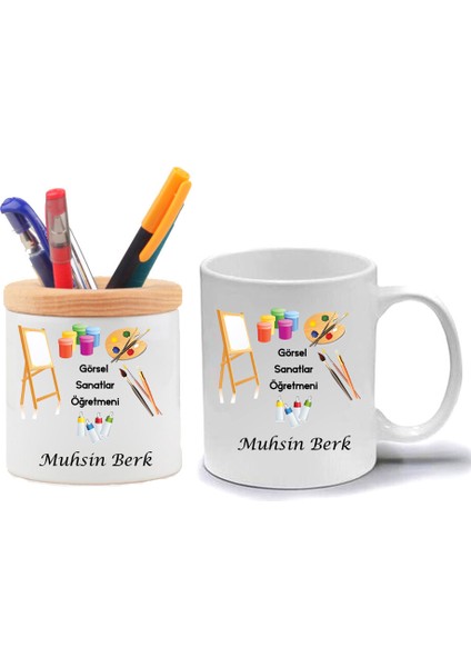 Görsel Sanatlar Öğretmeni Kupa Bardak ve Kalemlik Hediye Seti