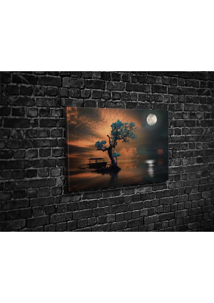 Gölde Ağaç Kanvas Tablo