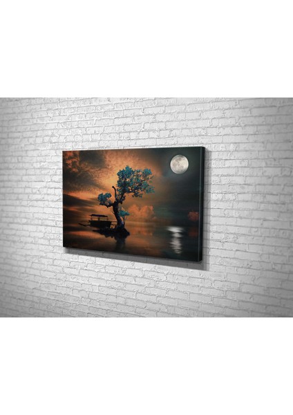 Gölde Ağaç Kanvas Tablo modelleri