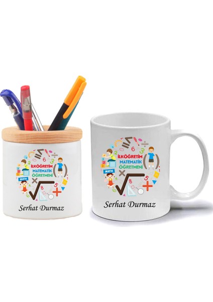 Ilköğretim Matematik Kupa Bardak ve Kalemlik Hediye Seti
