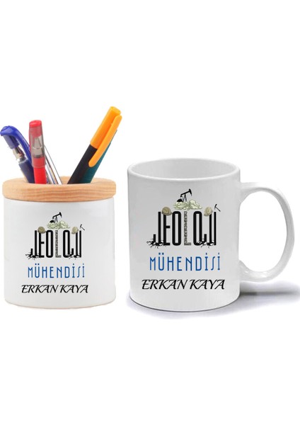 Jeoloji Mühendisi Kupa Bardak ve Kalemlik Hediye Seti
