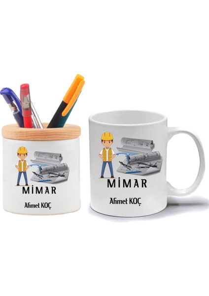 Mimar Kupa Bardak ve Kalemlik Hediye Seti