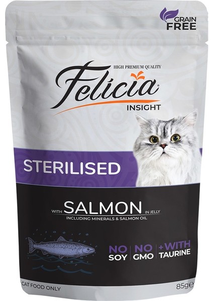 Tahılsız 85 gr Sterilised Somonlu Yaş Kedi Maması 12 Adet