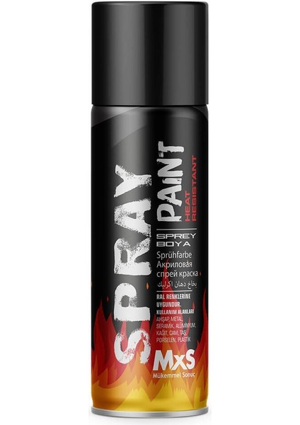 - Isıya Dayanıklı Sprey Boya - Siyah Renk / 400ML