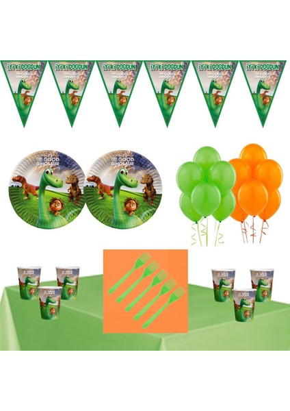Dinozor Yavru Doğum Günü Parti Seti Ekonomik Süsler 8 Kişilik