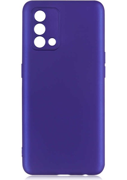 - Oppo A74 4G - Kılıf Mat Soft Premier Silikon Kapak - Saks Mavi