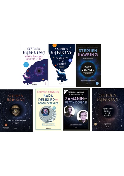 Büyük Sorulara Kısa Yanıtlar - Zamanın Kısa Tarihi - Kara Delikler - Ceviz Kabuğundaki Evren - Bebek Evrenler - 7 Kitap - Stephen Hawking