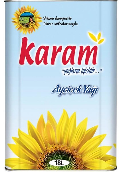 Karam Ayçiçek Yağı Teneke 18 lt8697158000628