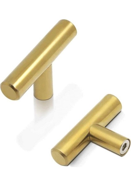 Luna T Bar Parlak Gold - Sarı Düğme Kulp