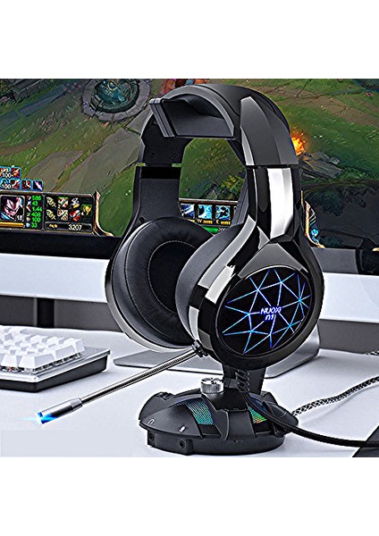 Profesyonel 3.5mm LED Işıklı Katlanabilir Gaming Kulaklık Oyuncu Kulaklığı