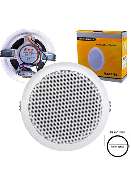 Alçıpan Tavan Hoparlör 16CM Trafolu Polaxtor