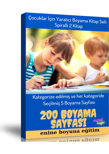 Enine Boyuna Eğitim Yaratıcı Boyama Kitap Seti (2 Spiralli Kitap)