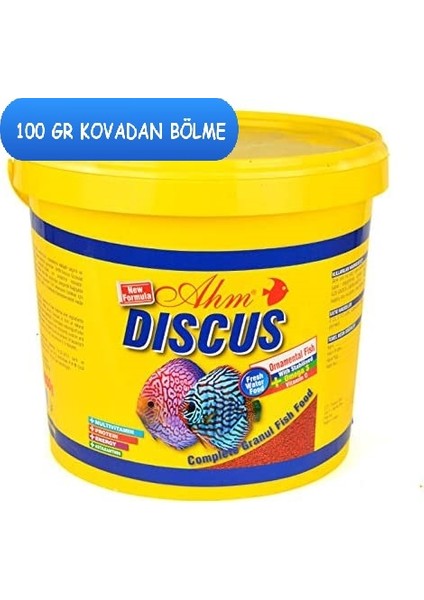 Granulat Granül Discus ve Ciklet Balık Yemi Kovadan Bölme 100 gr