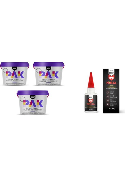 Pak Genel Amaçlı Mucize Temizleyici 3 'lü + Selsil Ninja Japon Yapıştırıcı 20 gr