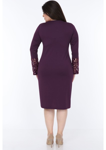 Mor Ispanyol Kol Elbise 3E-1071 modelleri
