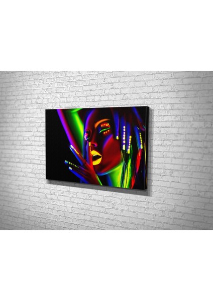 Neon Kadın Kanvas Tablo modelleri