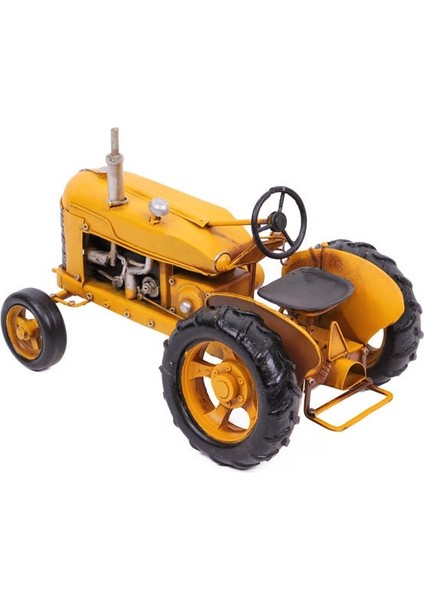 Dekoratif Metal Traktör Sarı Renk 0604E-173