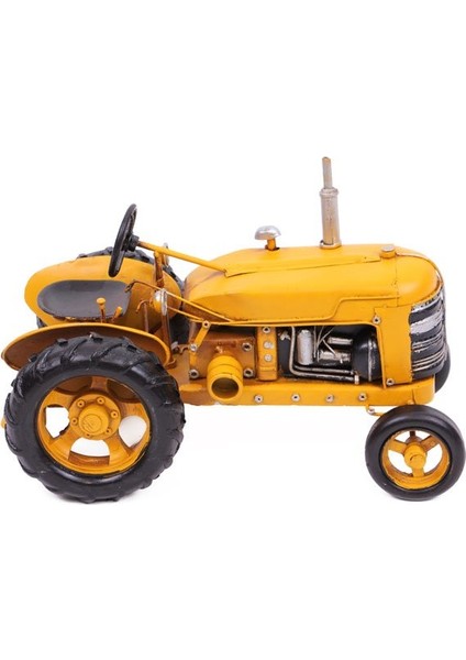 Dekoratif Metal Traktör Sarı Renk 0604E-173