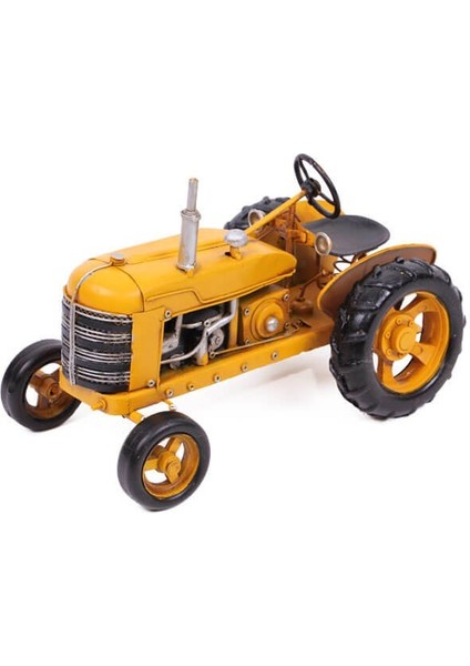 Dekoratif Metal Traktör Sarı Renk 0604E-173