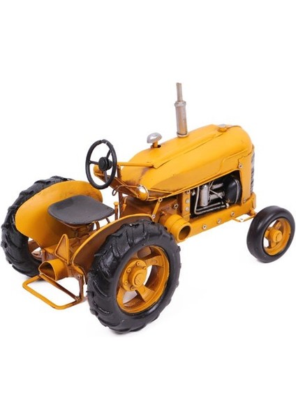Dekoratif Metal Traktör Sarı Renk 0604E-173