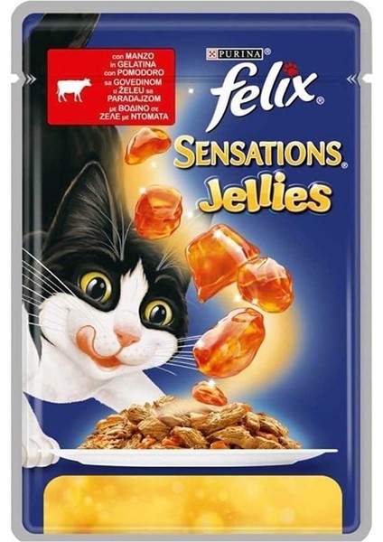 Purina Felix Çifte Lezzet Sığır Etli Domatesli Kedi Konservesi 100 gr