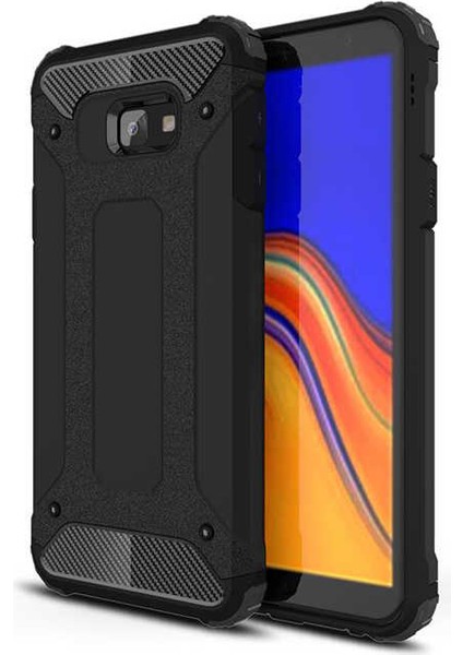 - Samsung Galaxy J4 Plus - Kılıf Çift Katman Zırh Tank Crash Military Kapak - Siyah - T6263