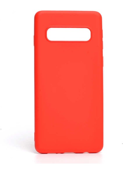 Samsung Galaxy S10 Plus Kılıf Esnek Yumuşak Pürüzsüz Içi Kadife Case Kırmızı