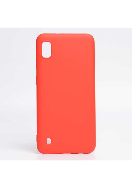 Samsung Galaxy A10 Kılıf Esnek Yumuşak Pürüzsüz Içi Kadife Case Kırmızı