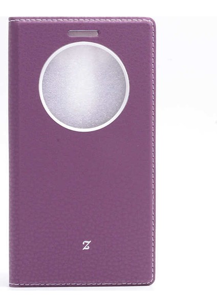 Lg G3 Kapaklı Kılıf Smart Pencere ve Gizli Mıknatıs Kapak Sistemi Mor