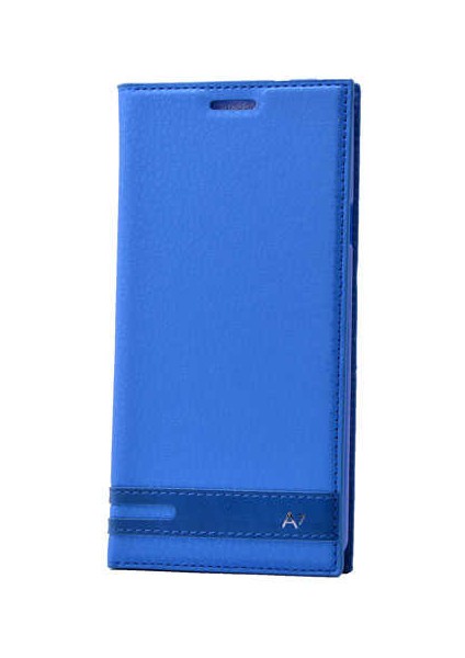Samsung Galaxy A7 2016 Mıknatıs Kapaklı Kılıf Magnet Style Case Mavi