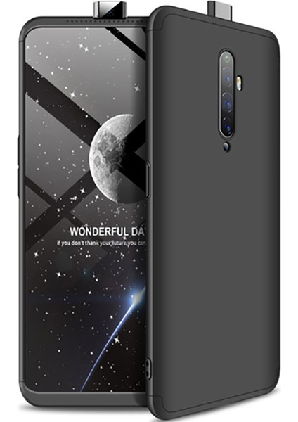 Oppo Reno 2z Kılıf Hard 360 Protective Sert Kapak Siyah Siyah