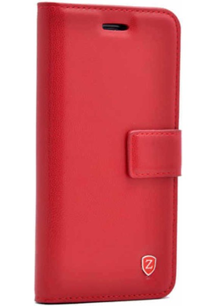 Samsung Galaxy J7 Duo Kapaklı Kılıf Mıknatıslı Kopça Cüzdan ve Stand Özelliği Kırmızı