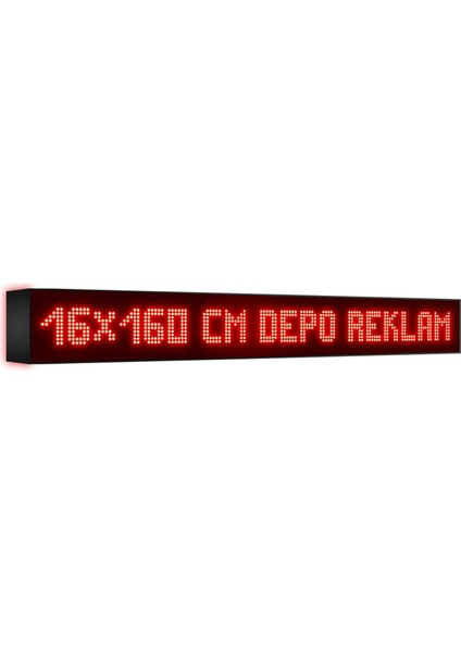 Depo Tabela Reklam   Kırmızı Kayan Yazı LED Tabela 16 x 160 cm Çift Taraflı  Reklam Tabela